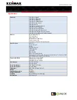 Preview for 2 page of Edimax ES-5808PHG Specifications