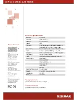 Предварительный просмотр 2 страницы Edimax EU-HB4S Specification Sheet