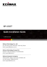 Edimax GP-101ET Quick Installation Manual предпросмотр