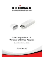 Edimax Wireless LAN USB Adapter Quick Installation Manual preview