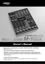 Предварительный просмотр 1 страницы Edirol M-10DX Owner'S Manual