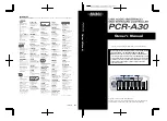 Preview for 1 page of Edirol PCR-A30 Owner'S Manual