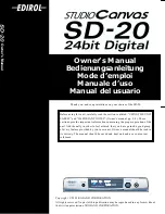 Edirol StudioCanvas SD-20 24bit Digital Owner'S Manual предпросмотр