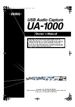 Edirol UA-1000 Owner'S Manual preview