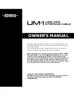 Edirol UM-1 Owner'S Manual preview