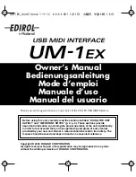 Предварительный просмотр 1 страницы Edirol UM-1EX Owner'S Manual