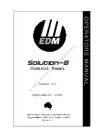 Preview for 1 page of EDM Solution-8 Operator'S Manual