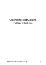 Edmund Bühler KS 15 control Operating Instructions Manual preview