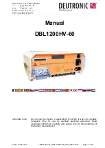 EDWANZ group Deutronic DBL1200HV Manual предпросмотр