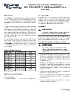 Предварительный просмотр 1 страницы Edwards Signaling XTRA-BRITE 48XBRMA240 Installation Instructions