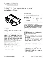 Предварительный просмотр 1 страницы Edwards SIGA-CC2 Installation Sheet