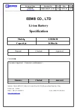 Предварительный просмотр 1 страницы EEMB LIR18650 Specification