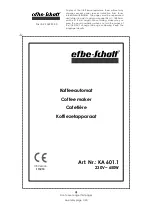 EFBE-SCHOTT KA 601 Operating Instructions Manual предпросмотр