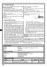 Предварительный просмотр 186 страницы Efco BC 270 - DS 2700 Operators Instruction Book