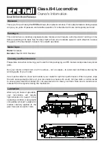 EFE Rail Class J94 Locomotive Owner'S Information предпросмотр