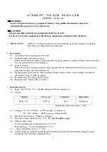 Preview for 1 page of Egcon AVR-126 Instructions Manual