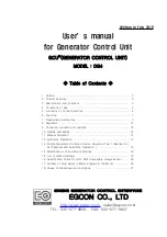 Предварительный просмотр 1 страницы Egcon GCU DG4 User Manual