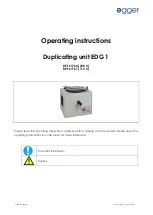 Preview for 15 page of Egger EDG 1 Operating Instructions Manual