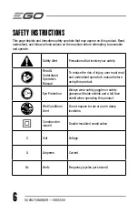 Предварительный просмотр 6 страницы Ego Power+ CHX5500 Operator'S Manual