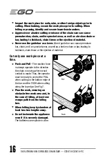 Предварительный просмотр 16 страницы Ego Power+ CS1610 Operator'S Manual