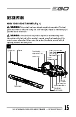 Предварительный просмотр 15 страницы Ego Power+ HT2500 Operator'S Manual