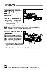 Предварительный просмотр 20 страницы Ego Power+ HT2500 Operator'S Manual