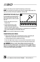 Предварительный просмотр 26 страницы Ego Power+ HT2500 Operator'S Manual