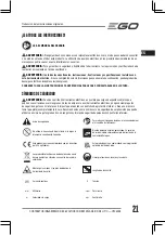 Preview for 21 page of Ego Power+ HT2600E Manual