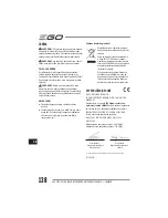 Preview for 138 page of Ego Power+ LB4800E Operator'S Manual