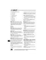 Preview for 146 page of Ego Power+ LB4800E Operator'S Manual