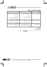 Предварительный просмотр 212 страницы Ego Power+ LBP8000E Manual