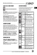 Preview for 19 page of Ego Power+ LM1900E-SP Operator'S Manual