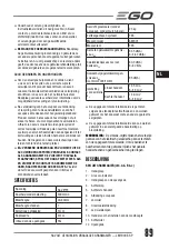 Предварительный просмотр 89 страницы Ego Power+ LM1900E-SP Operator'S Manual