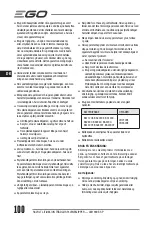 Предварительный просмотр 100 страницы Ego Power+ LM1900E-SP Operator'S Manual