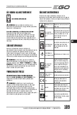 Preview for 109 page of Ego Power+ LM1900E-SP Operator'S Manual