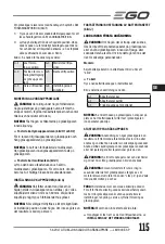 Preview for 115 page of Ego Power+ LM1900E-SP Operator'S Manual