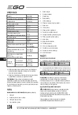 Preview for 174 page of Ego Power+ LM1900E-SP Operator'S Manual