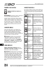 Preview for 216 page of Ego Power+ LM1900E-SP Operator'S Manual