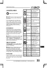 Preview for 315 page of Ego Power+ LM1900E Operator'S Manual