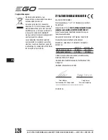 Предварительный просмотр 126 страницы Ego Power+ LM2120E Operator'S Manual