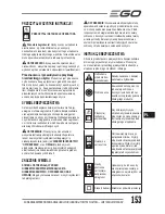 Preview for 153 page of Ego Power+ LM2120E Operator'S Manual