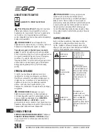 Preview for 248 page of Ego Power+ LM2120E Operator'S Manual