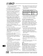 Предварительный просмотр 252 страницы Ego Power+ LM2120E Operator'S Manual