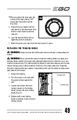 Предварительный просмотр 49 страницы Ego Power+ LM2130 Operator'S Manual