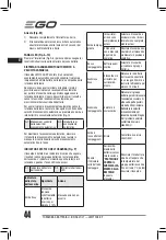 Preview for 44 page of Ego Power+ LM2130E-SP Operator'S Manual