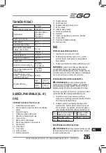 Preview for 205 page of Ego Power+ LM2130E-SP Operator'S Manual