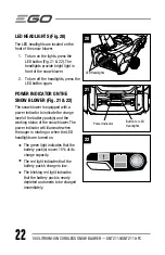 Preview for 22 page of Ego Power+ SNT2110 Operator'S Manual