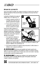 Preview for 56 page of Ego Power+ SNT2110 Operator'S Manual