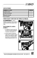 Preview for 87 page of Ego Power+ SNT2110 Operator'S Manual