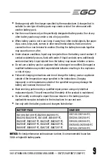 Preview for 9 page of Ego Power+ SNT2120AP Operator'S Manual